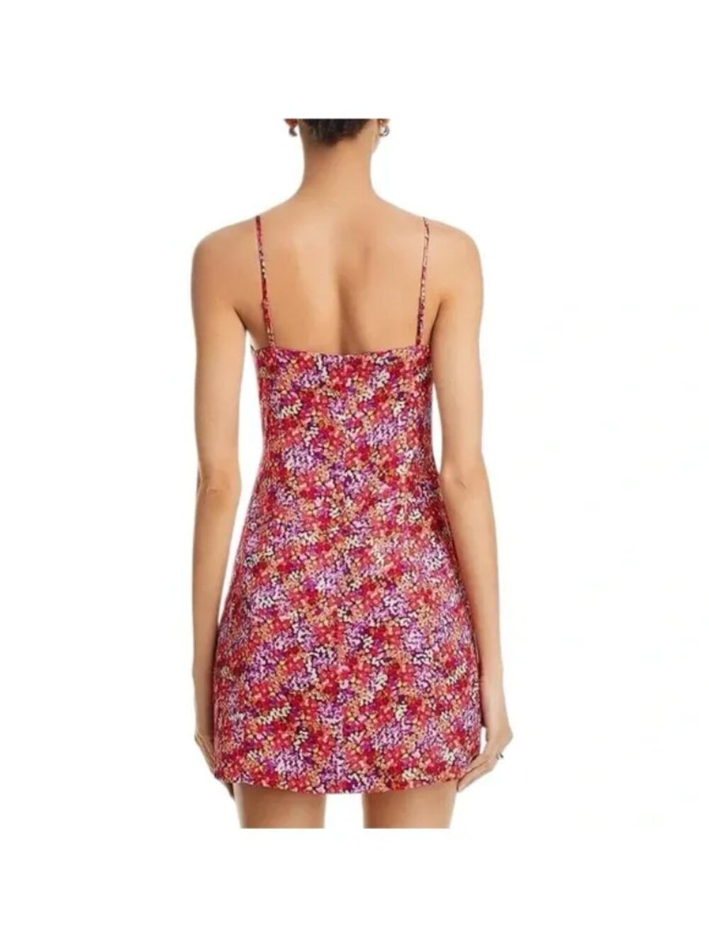 French Connection size 6 Pink Satin Mini Floral Print Slip Dress - Picture 14 of 14